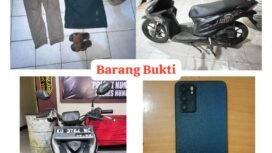 Sejumlah barang bukti yang diamankan polisi dari AF (52), pencuri Hp anak pemilik warung makan Jatim Indah di Jalan Bhayangkara Nunukan. Dok.Polres Nunukan.
