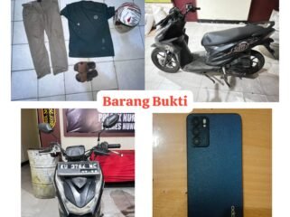 Sejumlah barang bukti yang diamankan polisi dari AF (52), pencuri Hp anak pemilik warung makan Jatim Indah di Jalan Bhayangkara Nunukan. Dok.Polres Nunukan.