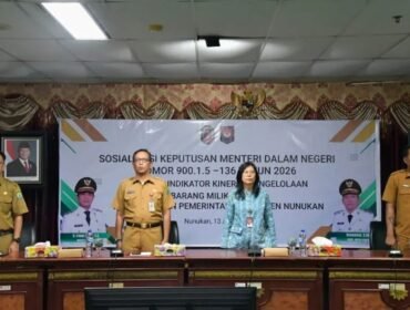 Pj. Sekretaris Daerah Drs. Raden Iwan Kurniawan membuka kegiatan Sosialisasi Keputusan Mendagri terkait Indikator Kinerja Pengelolaan Barang Milik Daerah (BMD), Senin (13/4/2026). Dok.Prokopim.