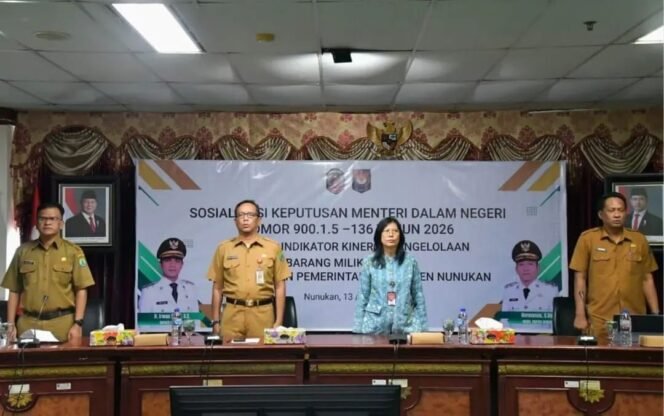 
					Pj. Sekretaris Daerah Drs. Raden Iwan Kurniawan membuka kegiatan Sosialisasi Keputusan Mendagri terkait Indikator Kinerja Pengelolaan Barang Milik Daerah (BMD), Senin (13/4/2026). Dok.Prokopim.