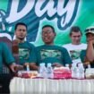 Wakil Ketua DPRD Provinsi Kalimantan Utara, H. Muddain, bersama Wakil Ketua Komisi IV DPRD Kaltara, Dr. H. Syamsuddin Arfah, menghadiri Peringatan Hari Buruh Internasional (May Day) 2026 di Kota Tarakan, Minggu (03/05/2026). Dok.DPRD Kaltara.