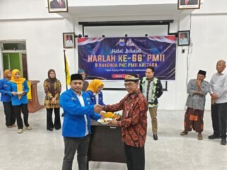 Pengurus Koordinator Cabang Pergerakan Mahasiswa Islam Indonesia (PKC PMII) Kalimantan Utara, menggelar Rapat Kerja Daerah (Rakerda) yang dirangkaikan dengan peringatan Hari Lahir (Harlah) PMII ke-66, di Aula Kantor BKPSDM Nunukan, Jumat (1/5/2026). Dok.PKC PMII.