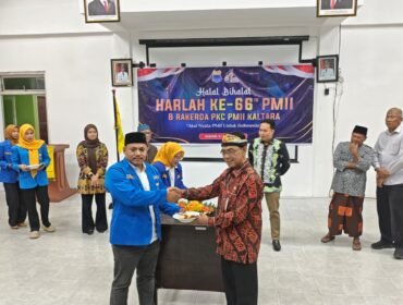 Pengurus Koordinator Cabang Pergerakan Mahasiswa Islam Indonesia (PKC PMII) Kalimantan Utara, menggelar Rapat Kerja Daerah (Rakerda) yang dirangkaikan dengan peringatan Hari Lahir (Harlah) PMII ke-66, di Aula Kantor BKPSDM Nunukan, Jumat (1/5/2026). Dok.PKC PMII.