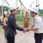 Sambutan salah satu tokoh adat saat Bupati Nunukan Irwan Sabri meresmikan dua desa persiapan di Sei Manggaris, Desa Sei Kapal Jaya Taka dan Desa Sekalayan. Dok.Prokopim.