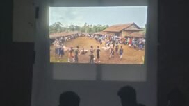 LMND Nunukan, Kalimantan Utara, menggelar nonton bareng (Nobar) dan diskusi film ‘Pesta Babi’, di LAN Café, Jalan Antasari, Nunukan Timur, Sabtu (23/5/2026) malam.
