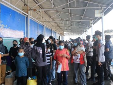 Sejumlah deportan yang dipulangkan BP3MI Nunukan melalui Pelabuhan Tunon Taka, Nunukan. Dok.BP3MI Nunukan.