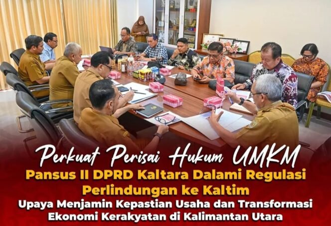 
					Pansus II DPRD Kaltara, terus mematangkan penyusunan Rancangan Peraturan Daerah (Ranperda) tentang Kemudahan, Perlindungan dan Pemberdayaan Koperasi serta UMKM, Selasa (28/4/2026). DPRD Kaltara.