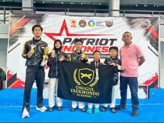 Unggul Taekwondo Academy Nunukan meraih 2 emas dan 3 perak kejuaraan Patriot Indonesia Taekwondo Championship Piala KONI Pusat di Makassar Sulawesi Selatan. Dok.Zainuddin.