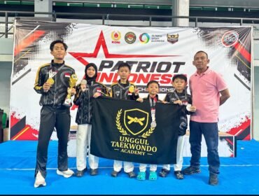 Unggul Taekwondo Academy Nunukan meraih 2 emas dan 3 perak kejuaraan Patriot Indonesia Taekwondo Championship Piala KONI Pusat di Makassar Sulawesi Selatan. Dok.Zainuddin.