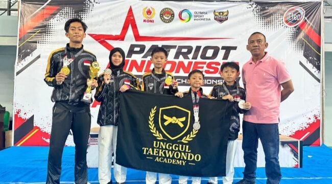 Unggul Taekwondo Academy Nunukan meraih 2 emas dan 3 perak kejuaraan Patriot Indonesia Taekwondo Championship Piala KONI Pusat di Makassar Sulawesi Selatan. Dok.Zainuddin.