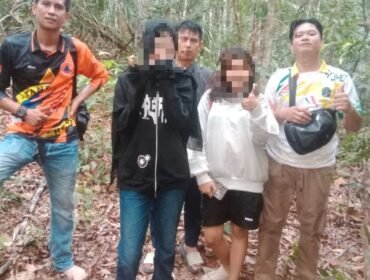 Tim Rescue menyelamatkan dua gadis remaja yang tersesat di kawasan hutan wisata Desa Binusan, Minggu (10/5/2026). Dok.BPBD Nunukan.