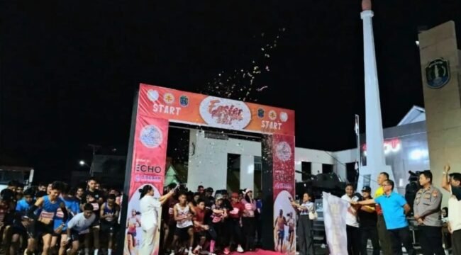 Easter Run and Walk 2026 di Tugu Dwikora Nunukan sukses menyedot perhatian masyarakat. Dok.Prokopim.