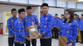 Bupati Nunukan H. Irwan Sabri, melantik 112 pejabat fungsional di lingkungan Pemerintah Kabupaten Nunukan, di Ruang Rapat Lantai V Kantor Bupati Nunukan, Kamis (30/4/2026). Dok.Prokopim.