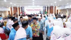 Bupati Nunukan, Irwan Sabri, melepas keberangkatan 222 Calon Jemaah Haji (CJH) Kabupaten Nunukan Tahun 1447 Hijriah/2026 Masehi, Kamis (30/4/2026). Dok.Prokopim.