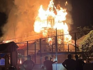 Gereja Katolik Santo Yosep di Desa Sekikilan, Tulin Onsoi, terbakar Jumat (12/6/2026) dini hari. Dok.Hikmah.