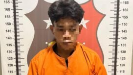 Tersangka AA (23), karyawan gudang Sembako yang mencuri uang bosnya melalui SMS banking. Dok.Polsek Nunukan.