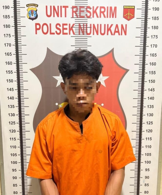 
					Tersangka AA (23), karyawan gudang Sembako yang mencuri uang bosnya melalui SMS banking. Dok.Polsek Nunukan.