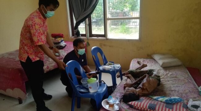 Kondisi terakhir Almarhum Aras, eks TKI Malaysia yang ditemukan meninggal dunia di shelter Dinsos. Dok.DSP3A.