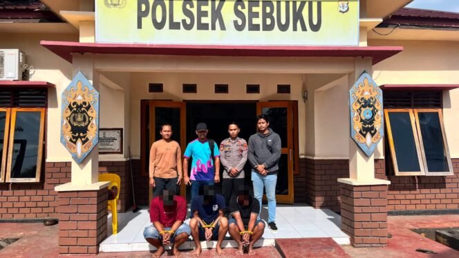
					Dua pencuri dan seorang penadah ban truk curian diamankan Polsek Sebuku. Dok.Polres Nunukan.