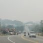 Dampak Karhutla di Bulungan sampai di Nunukan. Terlihat kabut asap lumayan pekat di jalan utama Nunukan.