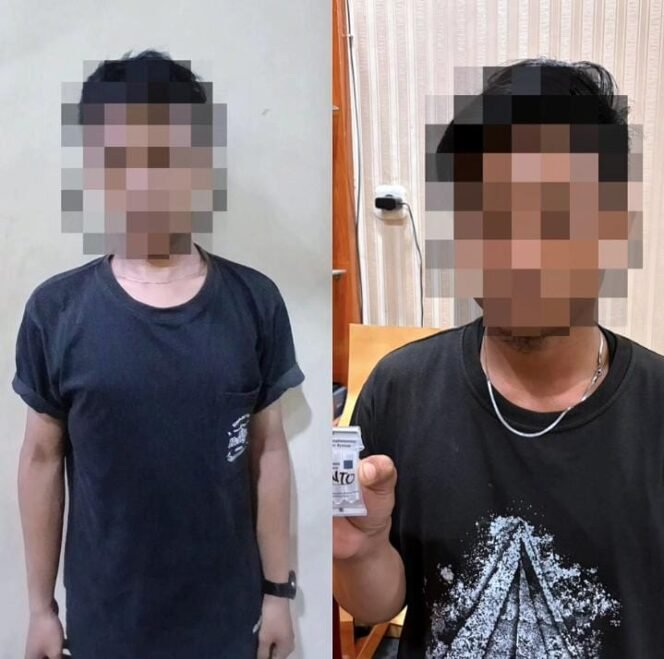 
					Dua pemain sabu sabu D  dan S, warga Sebatik yang diamankan polisi pada penggerebekan di Jalan Ahmad Yani, Dusun Sejahtera, Desa Sei Nyamuk, Sebatik Timur, Dok.Polres Nunukan.