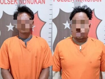 AD (27) dan SD (44), warga Jalan Pesantren Hidayatullah, RT 006, Kelurahan Selisun, Nunukan Selatan yang diamankan polisi karena mencuri rumput laut majikannya. Dok.Polsek Nunukan.