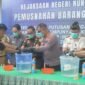 Pemusnahan barang bukti 58 kasus pidana di Kejari Nunukan.