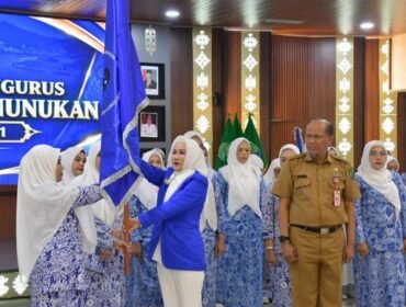 Pengukuhan 70 Pengurus Dewan Pimpinan Cabang Ikatan Wanita Pengusaha Indonesia (DPC IWAPI) Kabupaten Nunukan periode 2026–2031. Dok.Prokopim Nunukan.