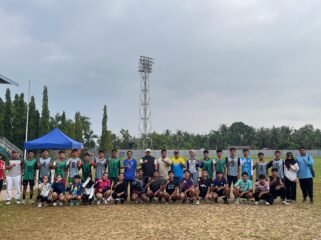 Klub Sepak Bola Nunukan pasca melakukan tes endurance untuk mengukur daya tahan dan batas kemampuan fisik sebagai persiapan Porprov Kaltara 2026. KONI Nunukan.