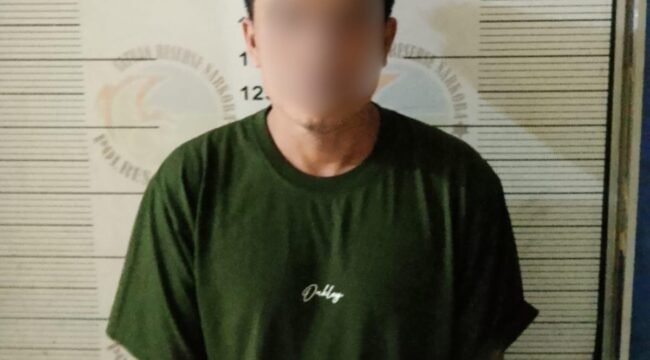 A (55), warga Jalan Poros Mansalong, Kecamatan Lumbis, diamankan polisi karena mengedarkan sabu sabu. Dok.Polres Nunukan.