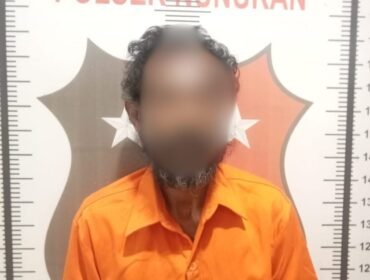 LYB (43), eks TKI deportasi Malaysia yang diamankan polisi lantaran menebas tangan temannya hingga putus. Dok.Polres Nunukan.